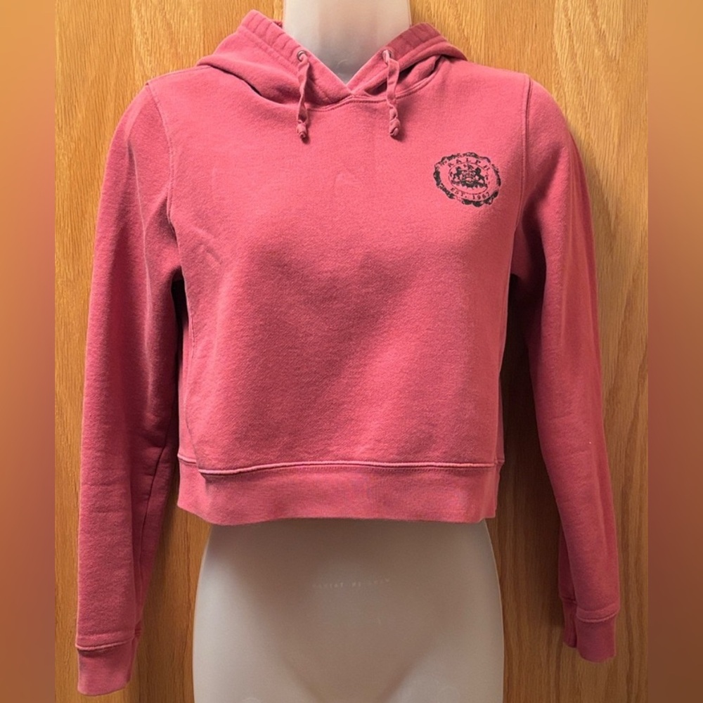 Y2K Vintage Ralph Lauren Pink Cropped Pink Hoodie Cropped Pullover XS
